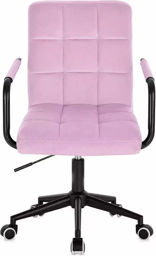 LuxuryForm DESIGN Otočná stolička VERONA BLACK VELUR na čiernej podstave s kolieskami - levanduľová