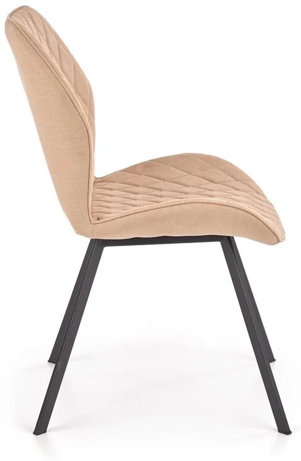 Jedálenská stolička: K360 - béžová / čierna - látka béžová