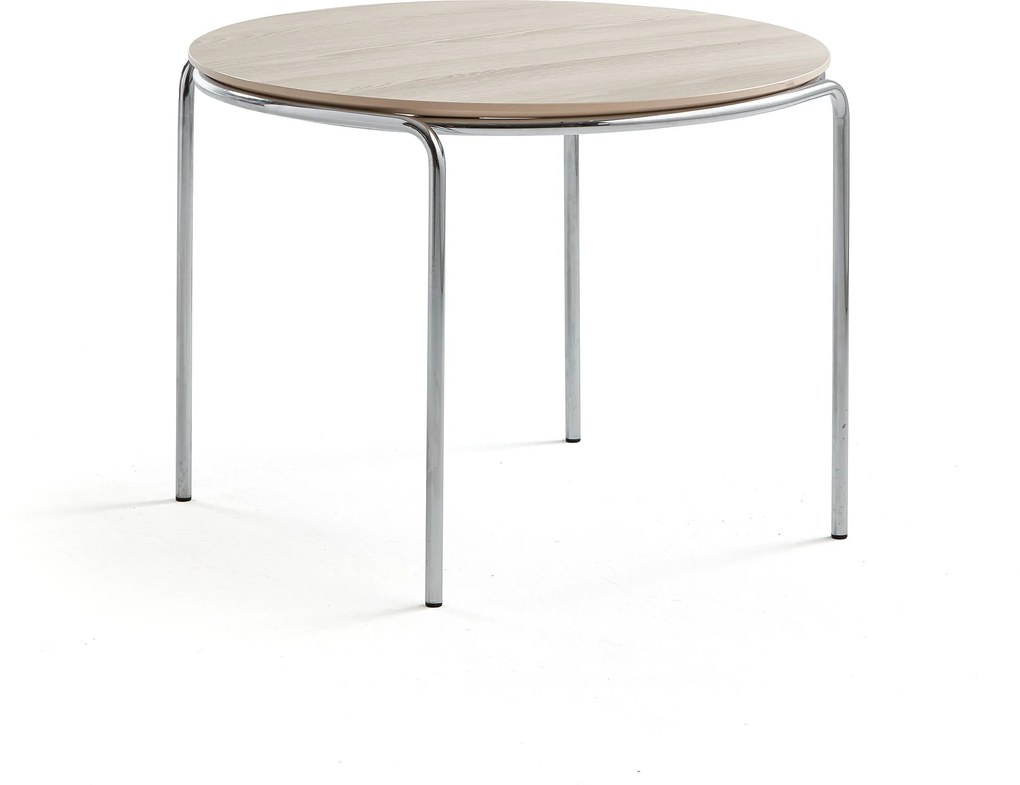 Konferenčný stolík Ashley, Ø770 x 530 mm, chróm, jaseň