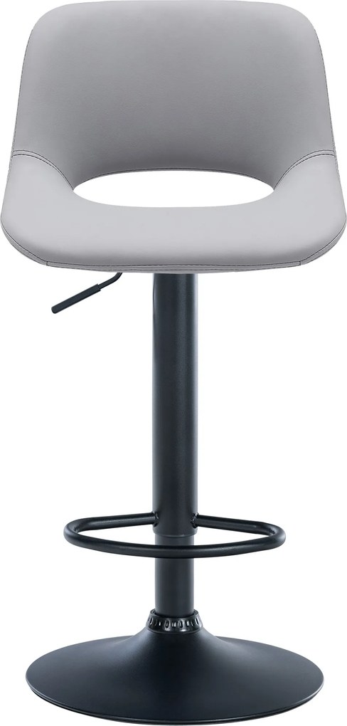 Barová stolička Camden - koženka, čierny rám - Sivá