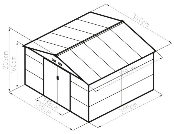 G21 Záhradný domček G21 GAH 1085 - 340 x 319 cm, zelený