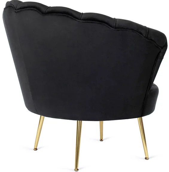 Kreslo LOREN s podnožkou, čierne, z velúru