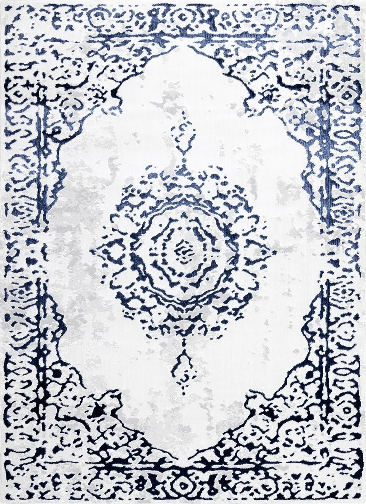 Dywany Łuszczów, Kusový koberec Allure 1961 white/blue, 140x190, modrá, kancelária