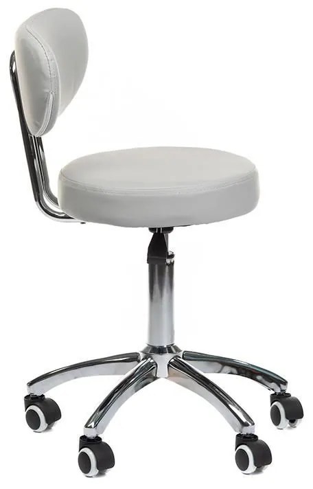 LuxuryForm DESIGN Stolička BERGAMO na strieborné podstave s kolieskami - sivá