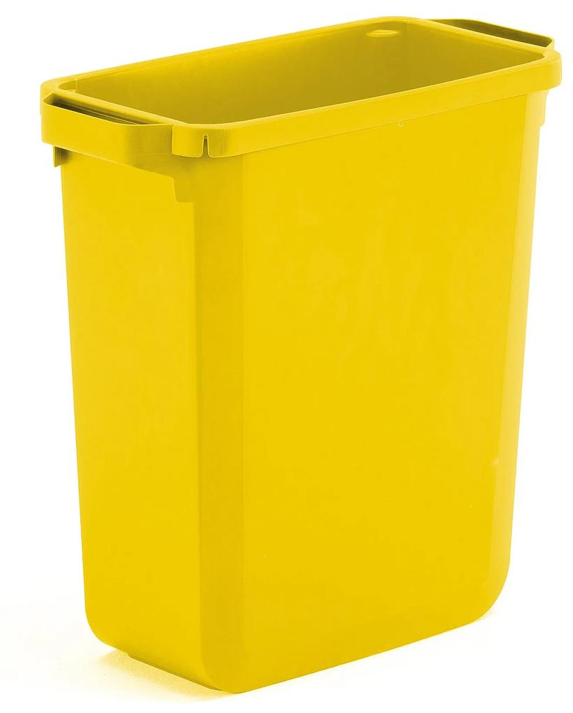 Odpadkový kôš na triedenie odpadu OLIVER, objem 60 L, žltý