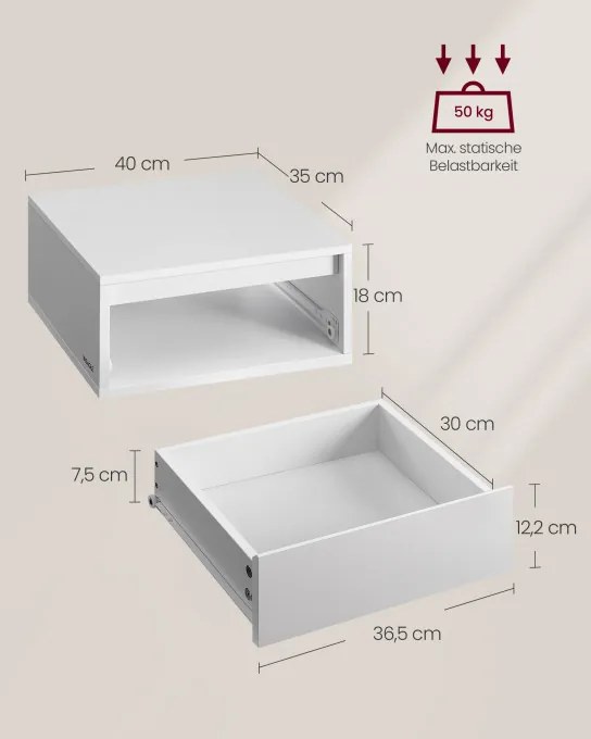Set dvoch závesných nočných stolíkov LET854W01 (2ks)