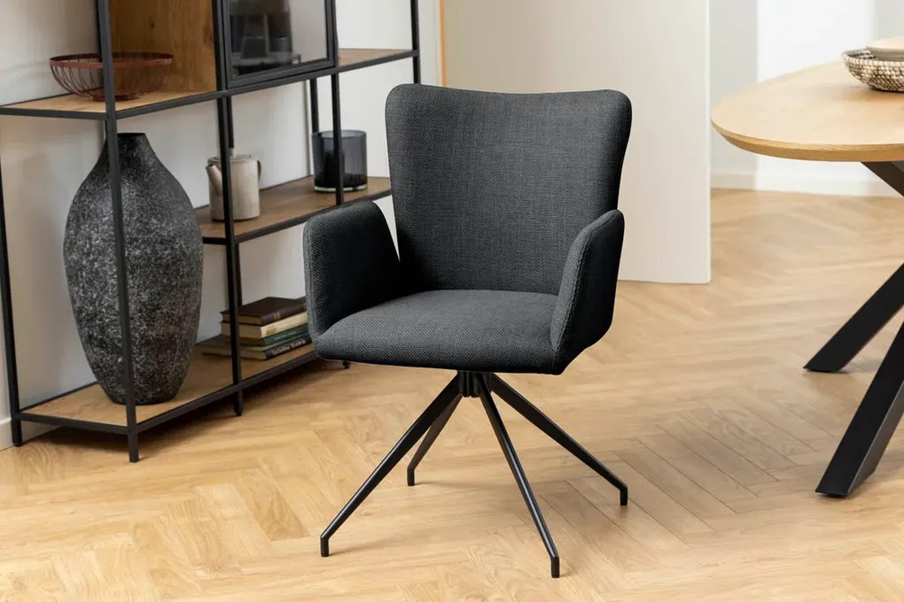 Otočná jídelní židle Laura tmavě šedá