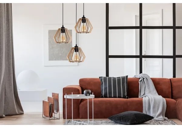 Luster na lanku BERGO 3xE27/60W/230V čierna