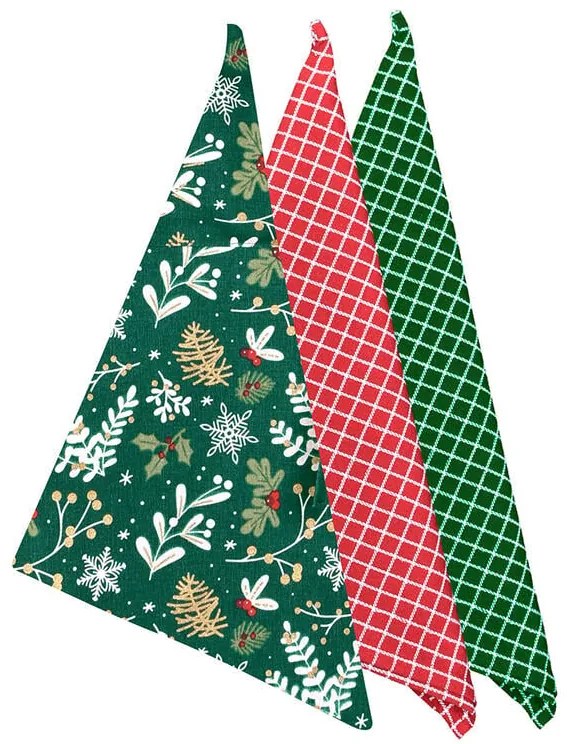 Bavlnené utierky ZIMNÉ VETVIČKY 45 x 70 cm 3 ks