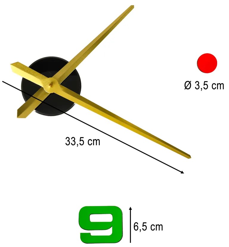 IKO Nástenné hodiny farebné číslice - 80–90 cm s dekoráciami