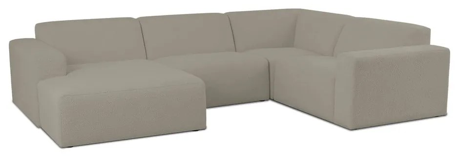 Svetlohnedá rohová pohovka z textílie buklé (do "U") Roxy – Scandic