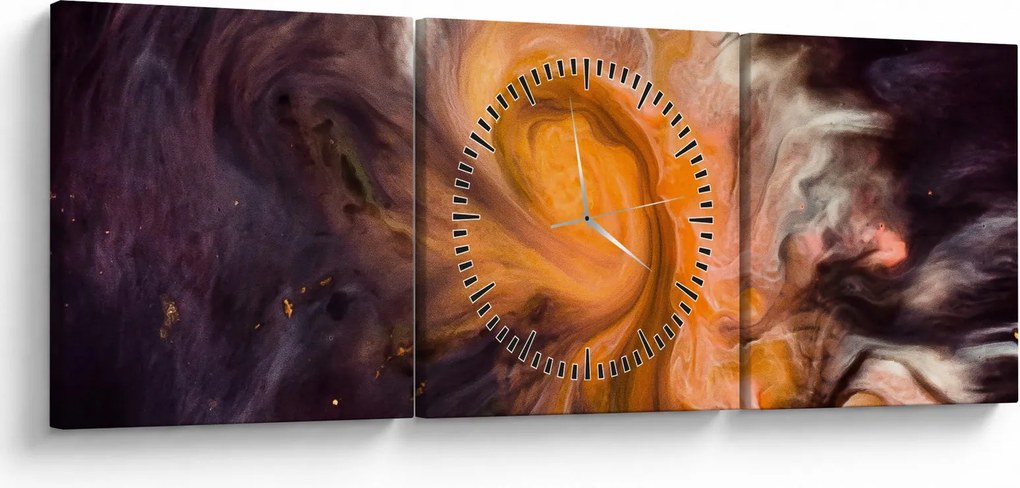 Abstraktné obraz - vesmír (s hodinami) (90x30 cm)