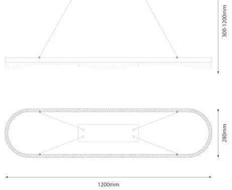 LED luster na lanku LED/45W/230V zlatý