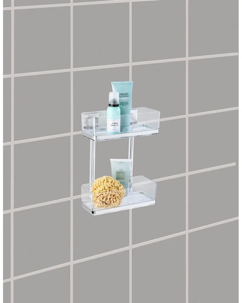 Držiak s 2 poličkami bez nutnosti vŕtania Wenko Vacuum-Loc, až 33g