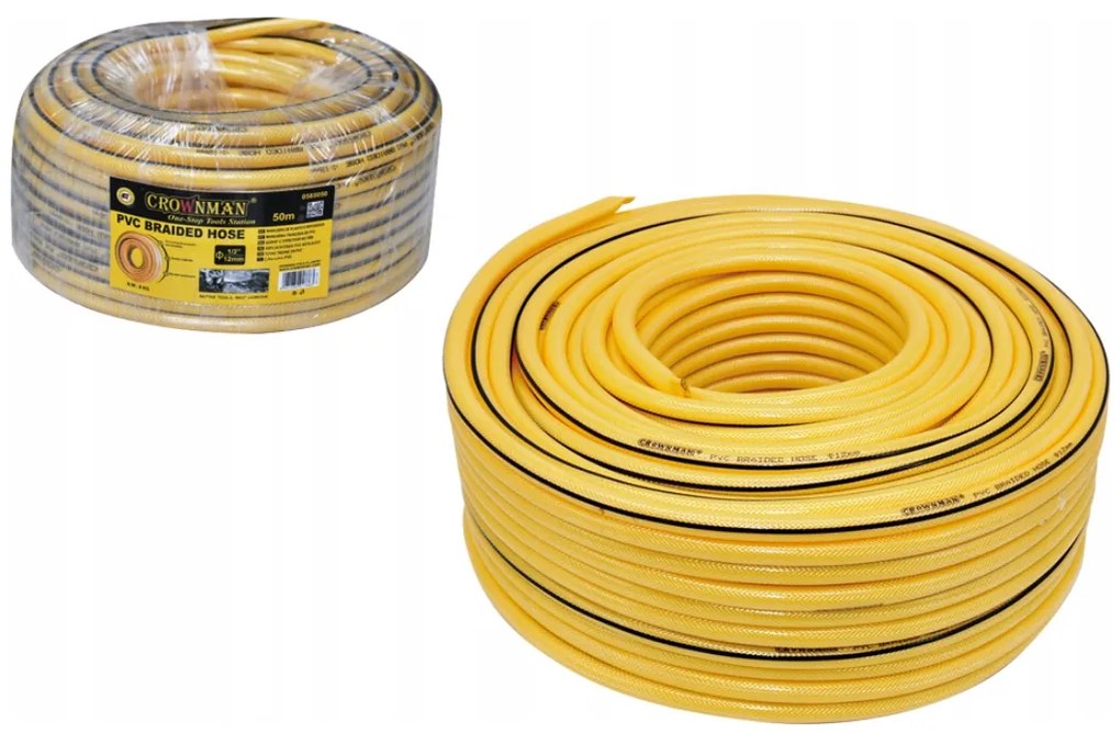 CROWNMAN Záhradná hadica 50m 1/2" PVC s vystuženým vláknom