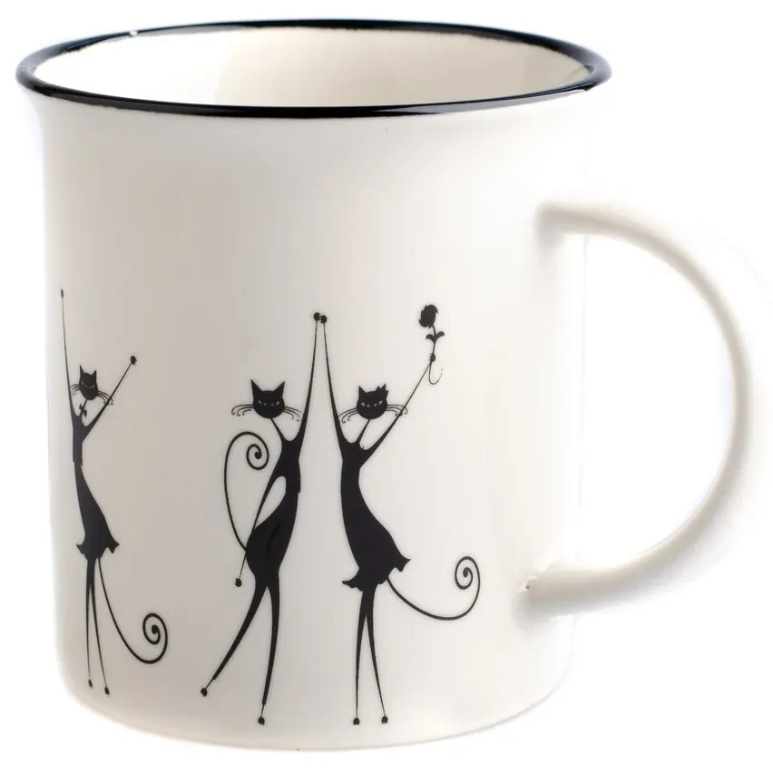 Porcelánový hrnček Tancujúce mačky 310 ml