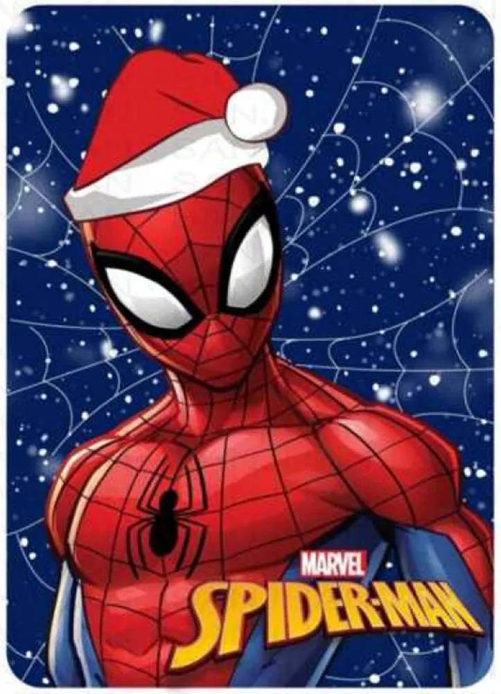 Vianočná fleecová deka Spiderman - MARVEL - 100 x 140 cm