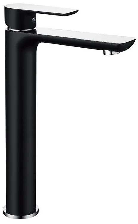 Mexen Alfa vysoká umývadlová batéria, čierna-chrómová, 745710-71