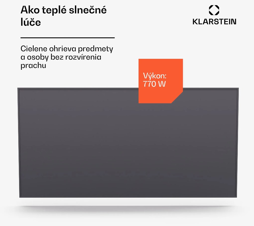 Klarstein Wonderwall Smart Infračervený ohrievač, 60x120cm, Aplikácia, 770W, Týždenný časovač, IP24