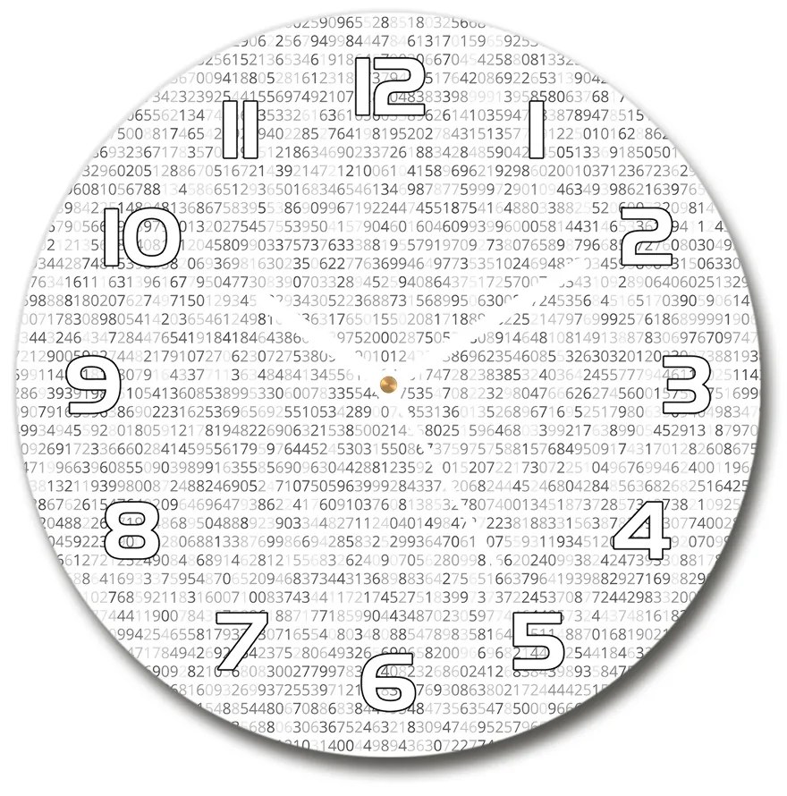 Sklenené nástenné hodiny okrúhle Binárny kod pl_zso_30_f_83956134