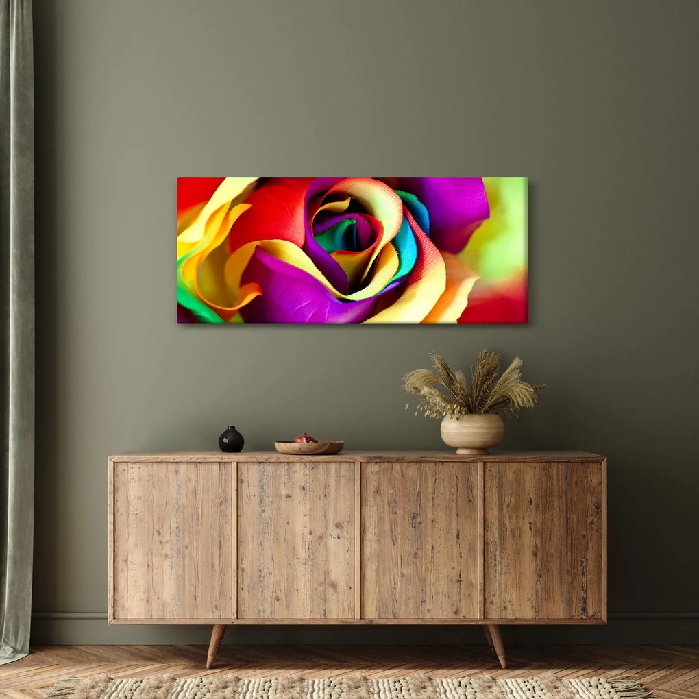 Obraz - Farebná ruža (120x50 cm)