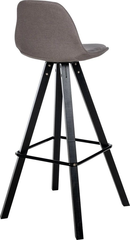 Barová stolička Corbin Square - látka, čierny rám - taupe