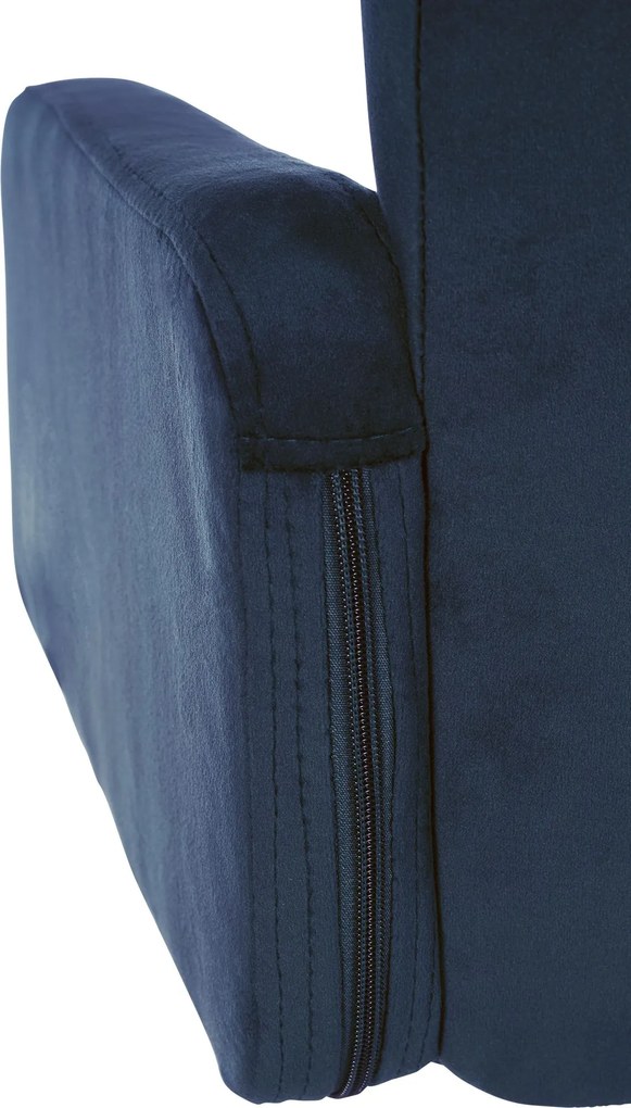 Barová stolička Los Angeles - zamat, chróm rám - modrá