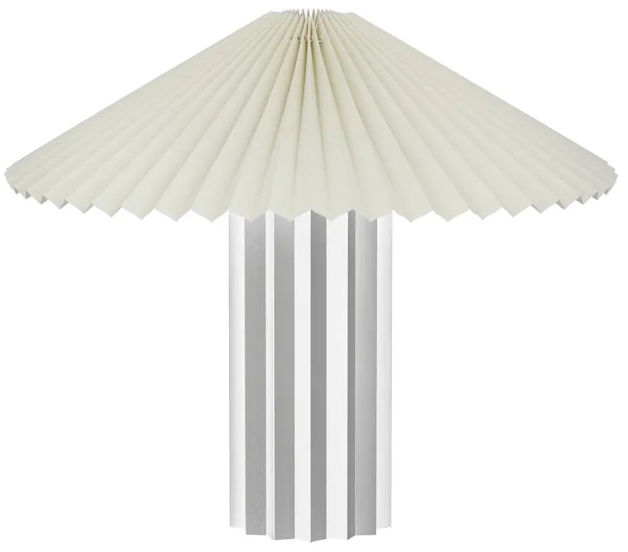 Biela/v striebornej farbe stolová lampa so stmievačom s textilným tienidlom (výška 36 cm) Taite – Blomus