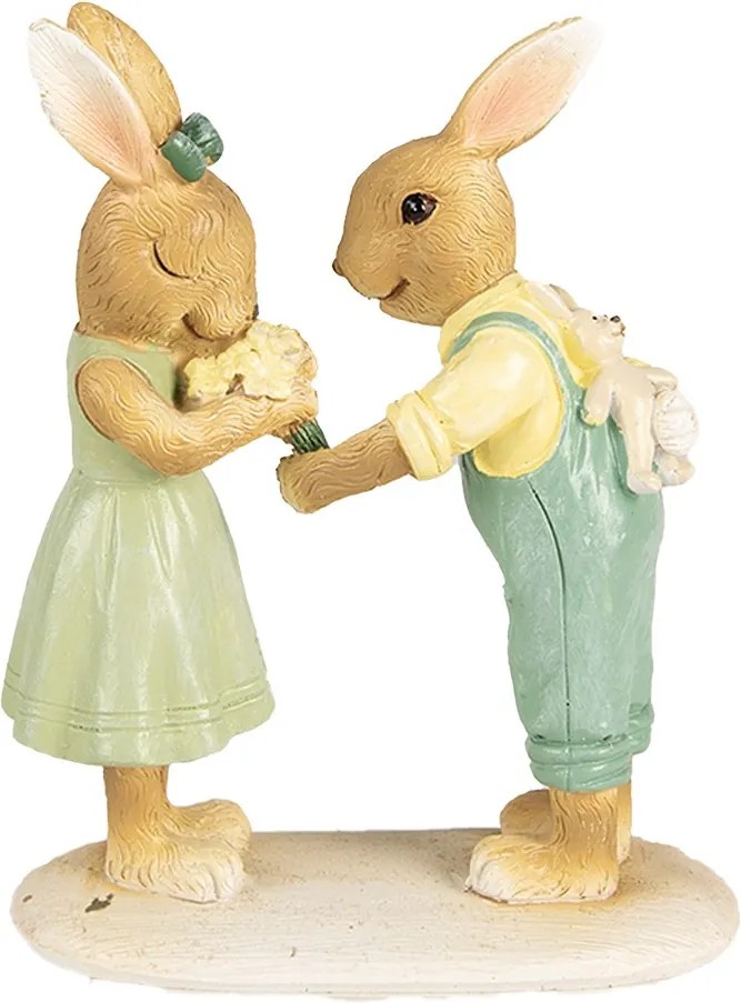 Dekorácia zajačikovia s kvietkom  - 11*5*14 cm