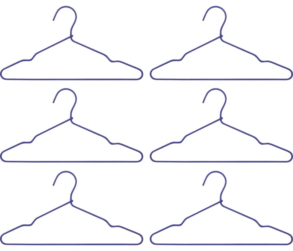 House Doctor Vešiaky na šaty Wire Blue – sada 6 ks