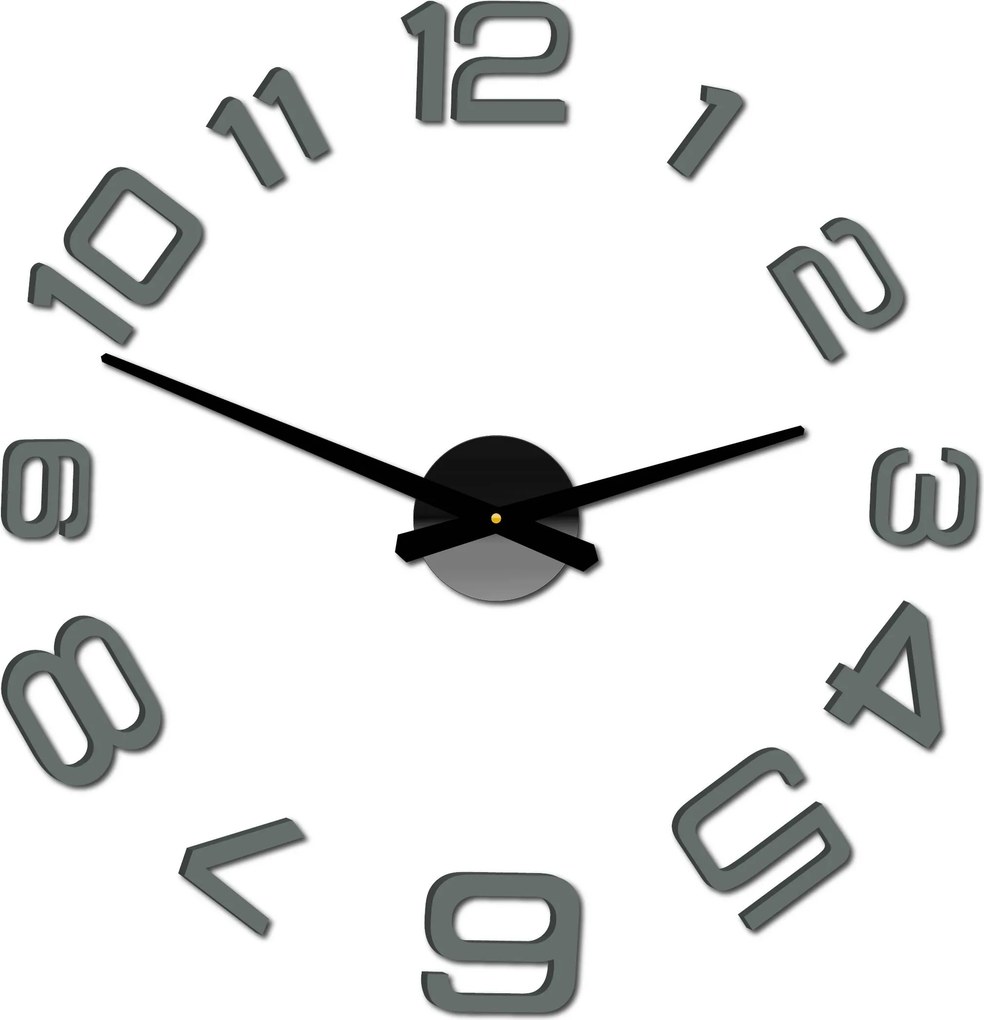 SENTOP | Moderné nalepovacie nástenné hodiny | 3D hodiny 12S053-Wanduhr HEU- analógové