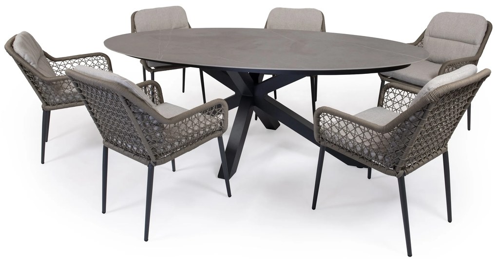 Záhradný hliníkový nábytok TOLEDO SCOTLAND so stoličkami v prírodnej farbe