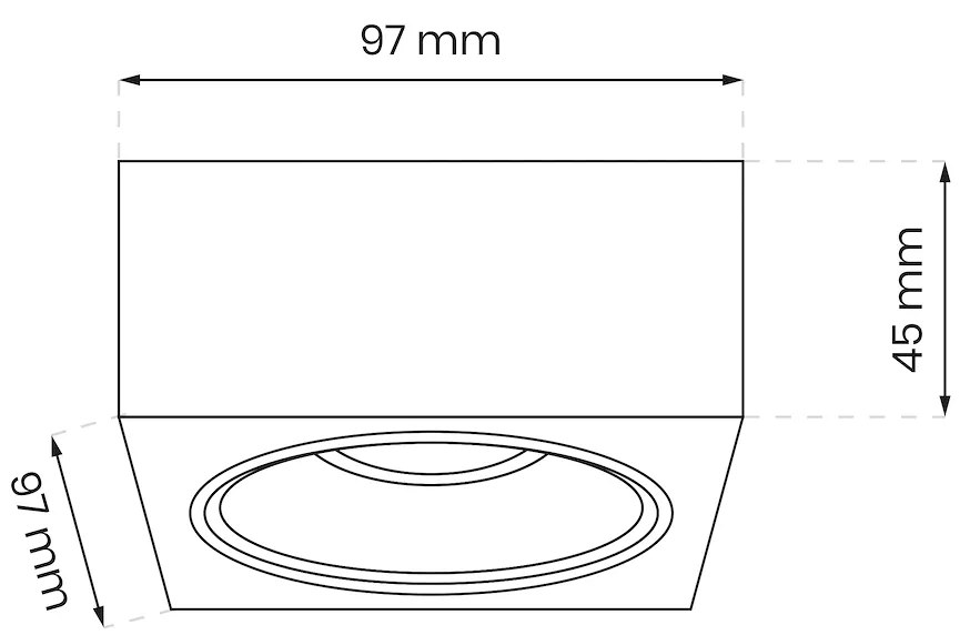 Podhľadové svietidlo Bali Square, 1x biele kovové tienidlo, w