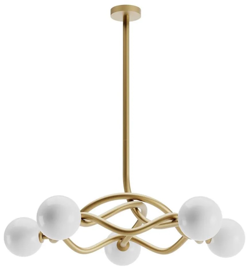 Redo 01-3258 - Luster na tyči CONFUSIO 5xE14/28W/230V priemer 96 cm zlatý