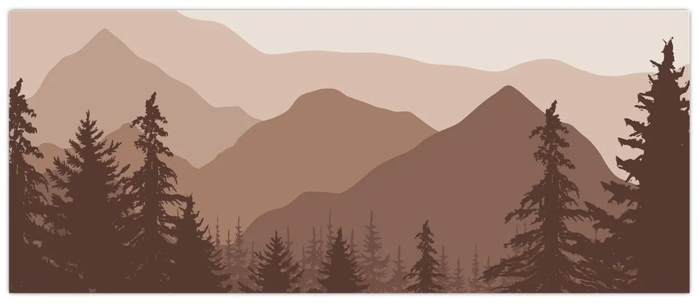 Obraz - Hnedé pohorie N⁰2 (120x50 cm)