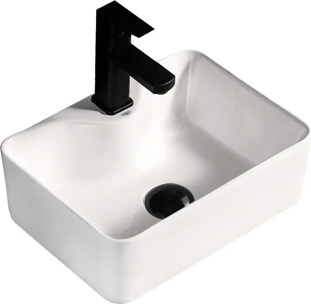 BPS-koupelny Keramické umývadlo na dosku HYD-EE-WH-410 41x31 cm, biele