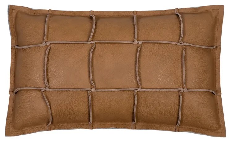 Vankúš Väre 37x60, koža-vlna / hnedý