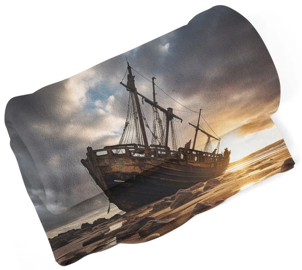 Sablio Deka Vrak lode pri západe slnka - 150x120 cm