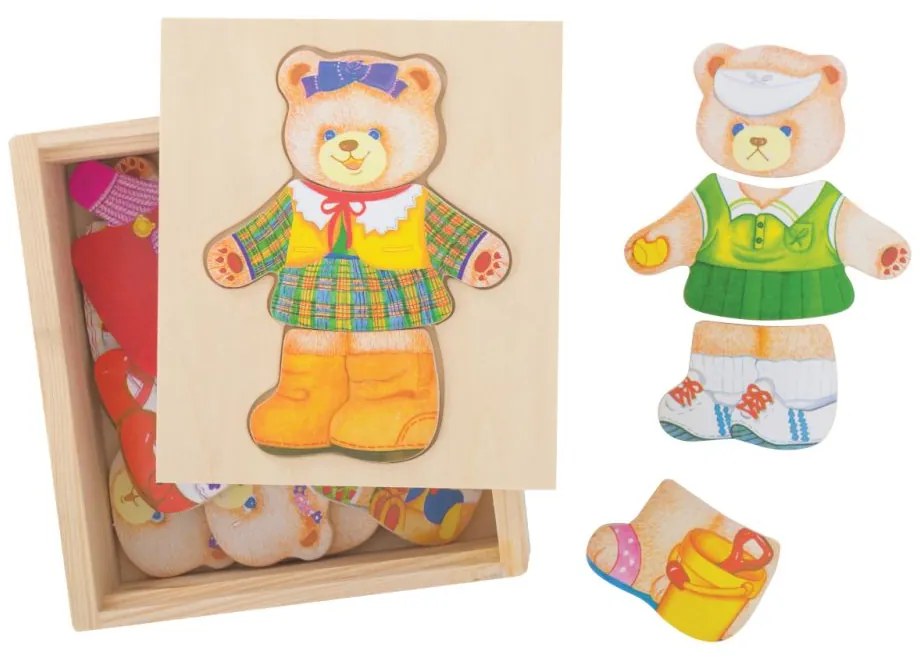Bigjigs oblékací puzzle v krabičke Pani Medvedica