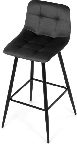 Barová stolička zamatová, sivá AUB-X7015 GREY2