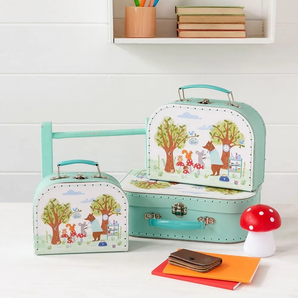 Kartónové detské organizéry na hračky v súprave 3 ks 21x28x8 cm Woodland Friends – Rex London