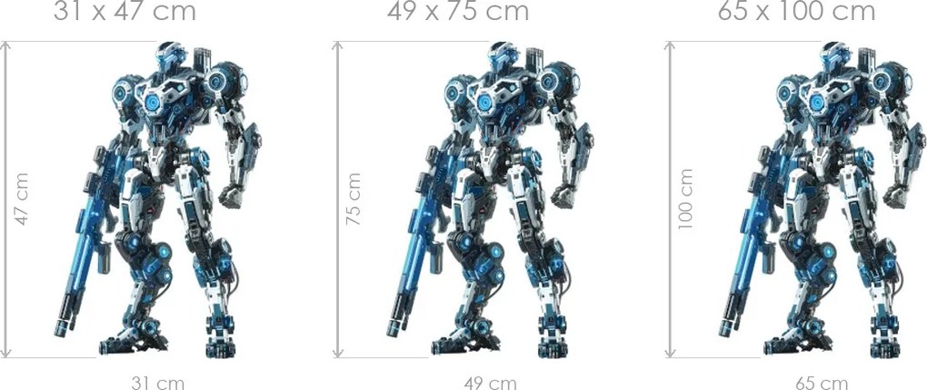 Ultra robot textilná prelepiteľná nálepka na stenu hárok 31 x 47 cm
