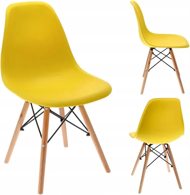 Dekorstudio Dizajnová jedálenská stolička v škandinávskom štýle - žltá