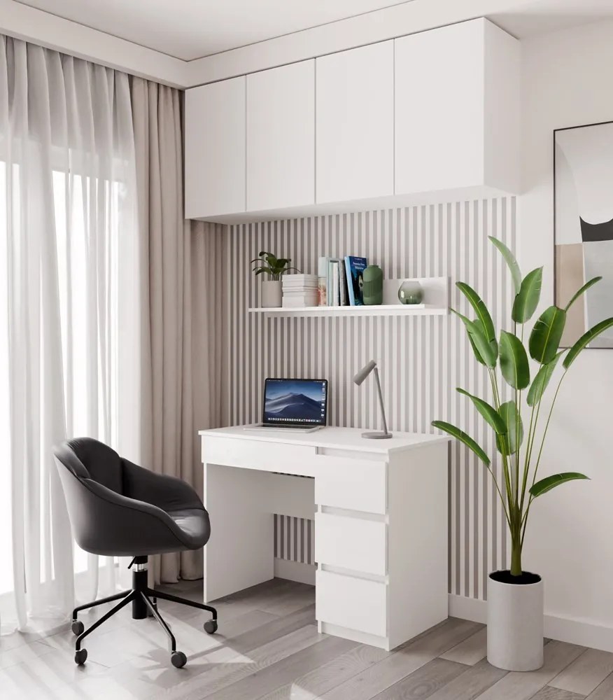 Nástěnná police MILO 99 cm matná bílá