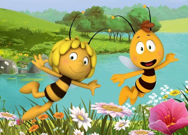 VOPI Detský koberček Včielka Maja a Vilko polypropylen 95x133 cm