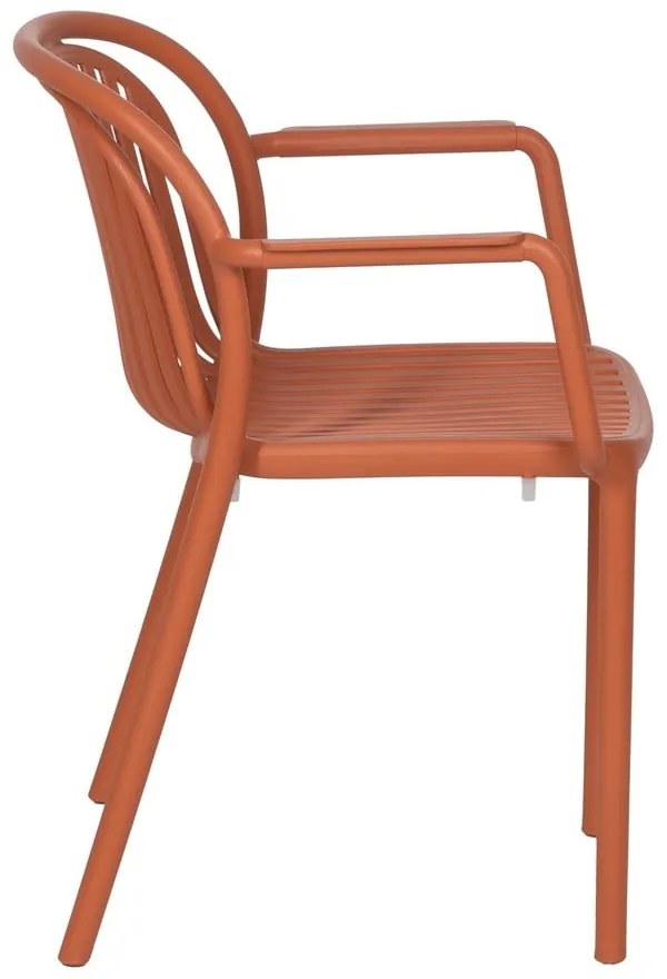 V terakotovej farbe plastová jedálenská stolička Alia – Ixia