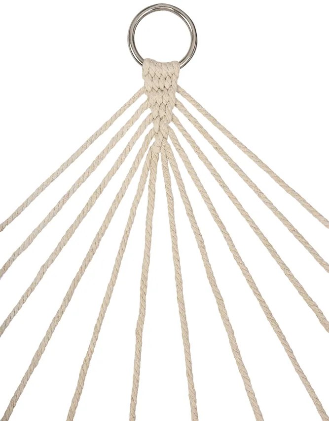 Záhradná hojdacia sieť boho mesh tassel 200cm ecru