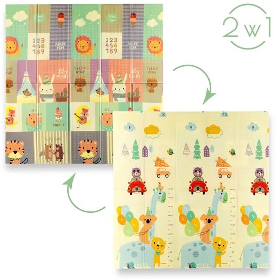 Detská skladacia penová podložka NILS Fun MD04 ZOO