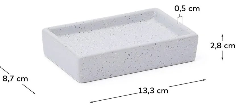 Krémová keramická nádobka na mydlo Careli – Kave Home