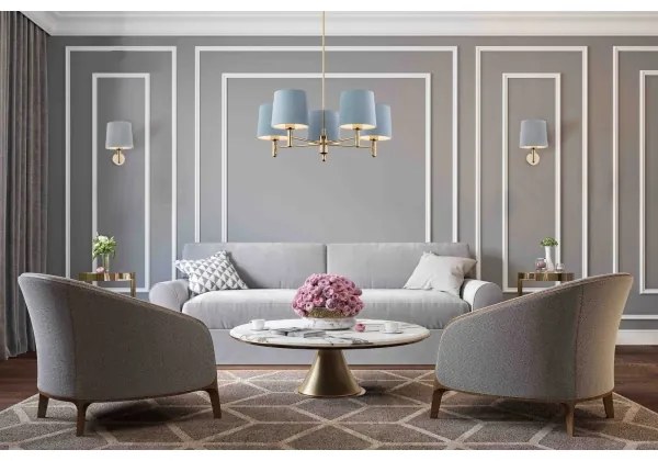 Argon 4347 - Nástenné svietidlo PONTE 1xE27/15W/230V šedá/mosadz